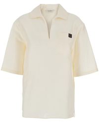 Max Mara - 'Osiride' Shirt With V-Neck And Logo Patch On The Front - Lyst