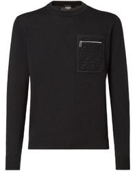 Fendi - Breast Pocket Wool Pullover Clothing - Lyst