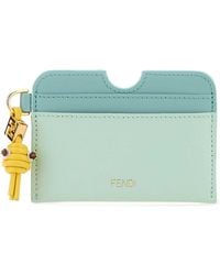 Fendi - Two-Tone Leather Card Holder - Lyst