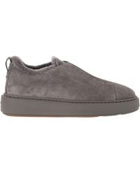 Santoni - Slip-On Suede Sneakers With Fur - Lyst