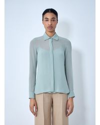 Max Mara - Sheer Button-Down Blouse - Lyst