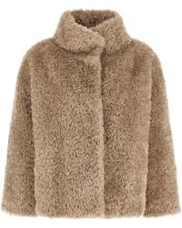 Herno - Curled Shearling Effect Coat - Lyst