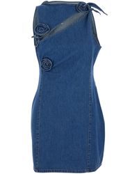 Coperni - Asymmetric Sleeveless Mini Dress With Cut-Out Detail And Floral Patches - Lyst