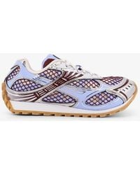 Bottega Veneta - Orbit Leather And Mesh Sneakers - Lyst