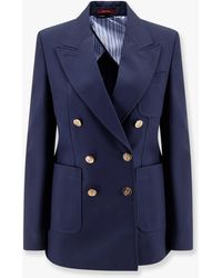 Gucci - Cotton Blazer With Iconic Crest Buttons - Lyst
