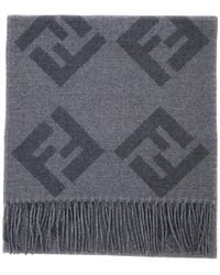 Fendi - Fringed Edge Scarf With All-Over Ff Logo - Lyst