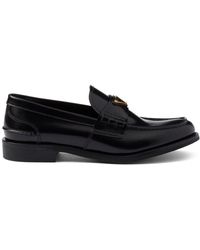 Prada - Logo Brushed Leather Loafer - Lyst