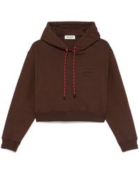 Miu Miu - Logo-Embroidered Hoodie - Lyst