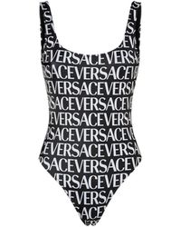Versace - All-Over Logo One-Piece Swimsuit - Lyst
