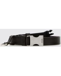 Prada - Leather Belt With Snap Buckle - Lyst