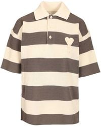 Ami Paris - Ami Short Sleeves Polo With Ami De Coeur Patch - Lyst