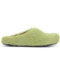 Marni - Lime Calf Hair Fussbett Sabot Mules - Lyst
