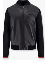 Gucci - Leather And Wool Jacket - Lyst