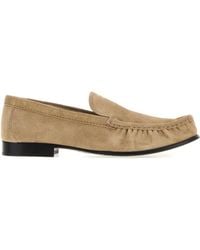 Miu Miu - Sand Suede Loafers - Lyst