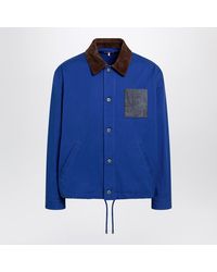 Loewe - Long-Sleeve Cotton And Leather Jacket - Lyst