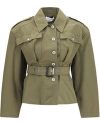 McQueen - Jacket Cropped Belted High-Neck - Lyst