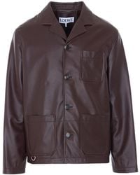 Loewe - Leather Workwear Jacket - Lyst