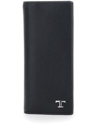 Tod's - Vertical Wallet With Logo Plaque On The Front - Lyst