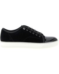 Lanvin - Men Suede Leather Captoe Low Top Sneakers - Lyst