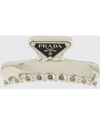 Prada - Metal Hair Clip With Logo - Lyst