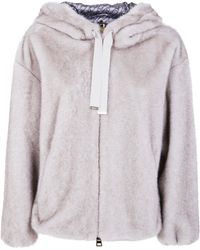 Herno - "Bomber" Soft Faux Fux Jacket - Lyst