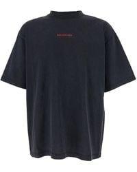 Balenciaga - Crewneck T-Shirt With Logo On The Front And On The Back - Lyst