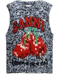 Ganni - Wool Cherry Vest - Lyst