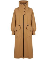 Herno - Long Funnel-Neck Trench Coat - Lyst