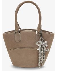 Self-Portrait - Suede Shoulder Bag With Charms - Lyst