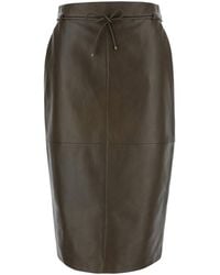 Max Mara - 'Fantino' Khaki Skirt With Bow On The Front And Zip Closure On The Back - Lyst