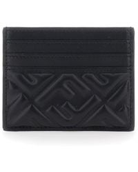 Fendi - Card Holder With Embossed Ff Pattern - Lyst
