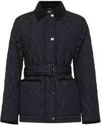 Burberry - Nylon Belted Quilted Jacket - Lyst