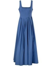 Sportmax - Spxgiro – Structured Cotton Midi Dress With Full Skirt - Lyst