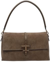 Tod's - Small Flap T-Timeless Suede Shoulder Bag - Lyst