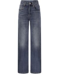 Brunello Cucinelli - Wide-Leg Stretch Denim Jeans - Lyst