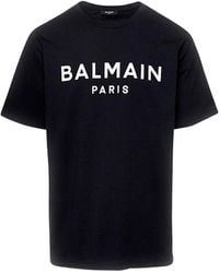 Balmain - Swim T-Shirt With Logo - Lyst