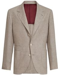 Brunello Cucinelli - Linen And Silk Single-Breasted Jacket - Lyst