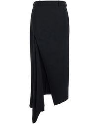 Givenchy - Skirt With Waistband And Asymmetrical Hem With Draping - Lyst