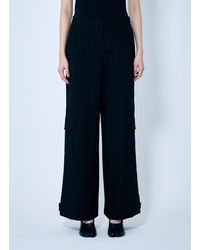 Ganni - Solid Twill Suiting Cargo Pants - Lyst