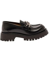 Gucci - 'Jeanne' Loafers With Interlocking G Detail And Lug Sole - Lyst