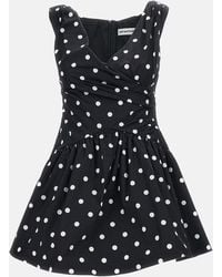 Self-Portrait - Fitted Mini Dress With Dropped Waist And Polka Dot Pattern - Lyst