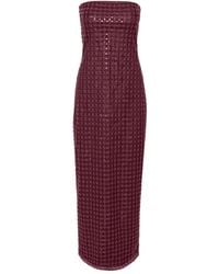 ROTATE BIRGER CHRISTENSEN - Long Burgundy Sheath Dress With Sequins - Lyst