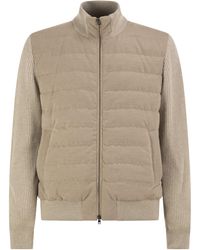 Herno - Quilted Knit And Fabric Jacket With High Collar - Lyst