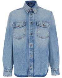 Versace - Shirt With Classic Collar - Lyst