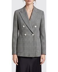 Max Mara - Prince Of Wales Virgin Wool Double-Breasted Blazer - Lyst