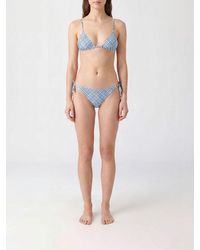 Max Mara - Geometric Diamond Print Triangle Bikini With Tie Fastenings - Lyst
