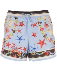 Dolce & Gabbana - Light Swim Shorts With Drawstring Elastic Waist And All-Over Print - Lyst