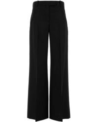 McQueen - Wool Blend Wide-Leg Pant - Lyst