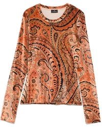 Etro - Paisley Print Velvet Top - Lyst