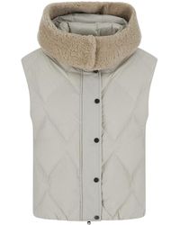 Brunello Cucinelli - Down Puffer Jacket With Quilted Mini Design - Lyst